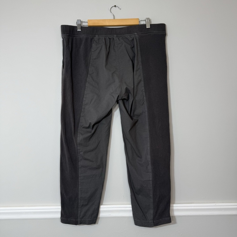 XCVI GEYSER CROP Womans Pants Sz XL Charcoal Pull On Ruched Leg Boho Minimalist - Picture 2 of 11